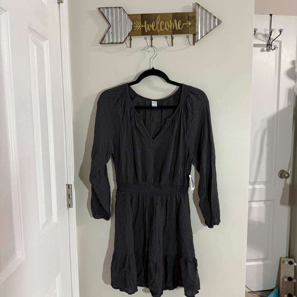 Old Navy Charcoal Long Sleeve Dress Size Small Petite NWT